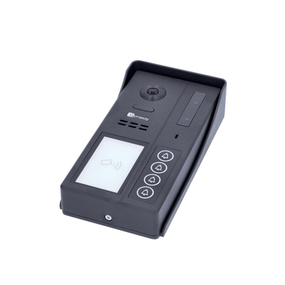 Genway F-S64-2W - F-seeria kaardilugejaga 4-perekonna video sisetelefoni paneel