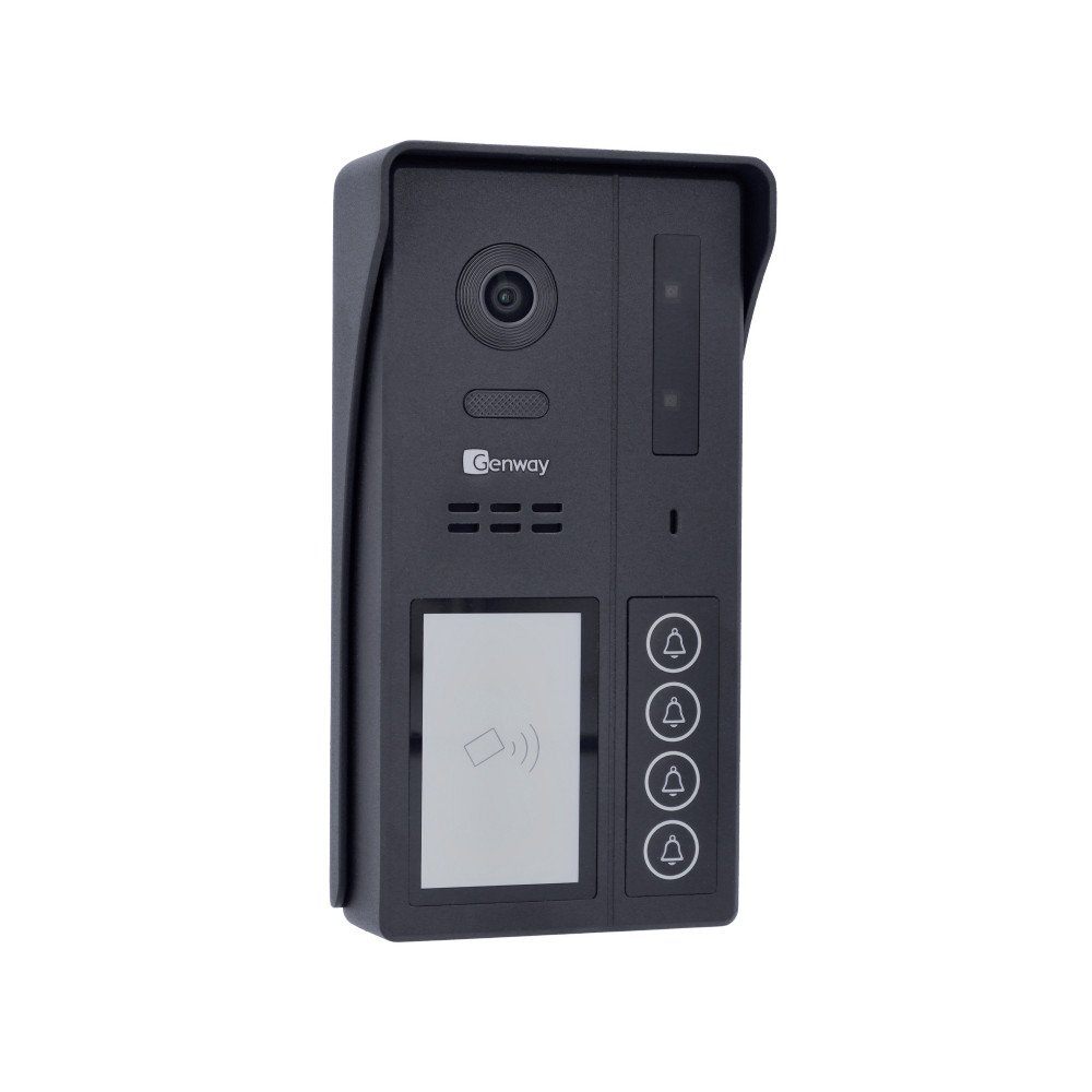 Genway F-S64-2W - 4-family video intercom panel with F series card reader