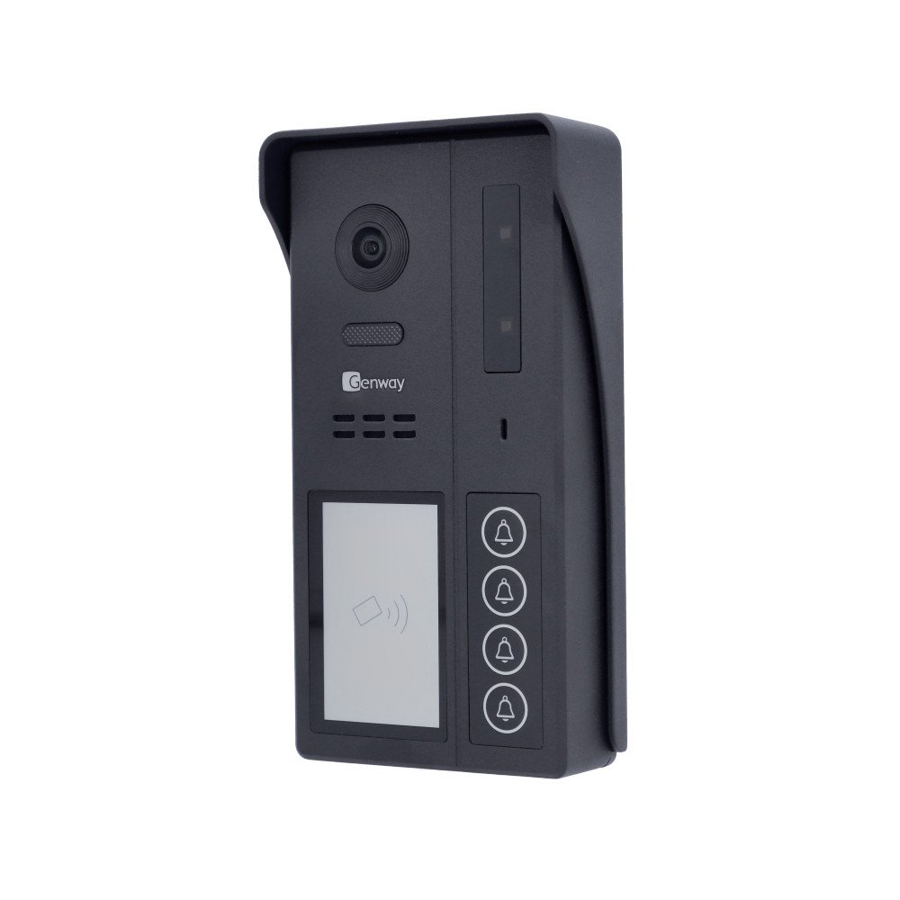 Genway F-S64-2W - F-seeria kaardilugejaga 4-perekonna video sisetelefoni paneel