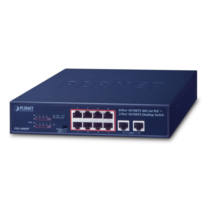 PLANET FSD-1008HP 8 portu PoE+ slēdzis 120W