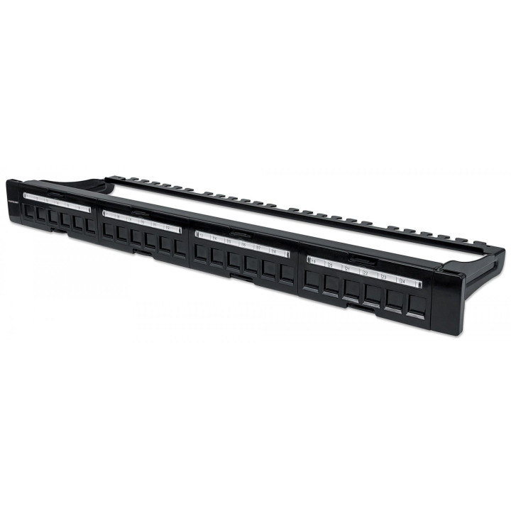 Intellinet 24-Port Blank Patch Panel, 1U, Black (720427)