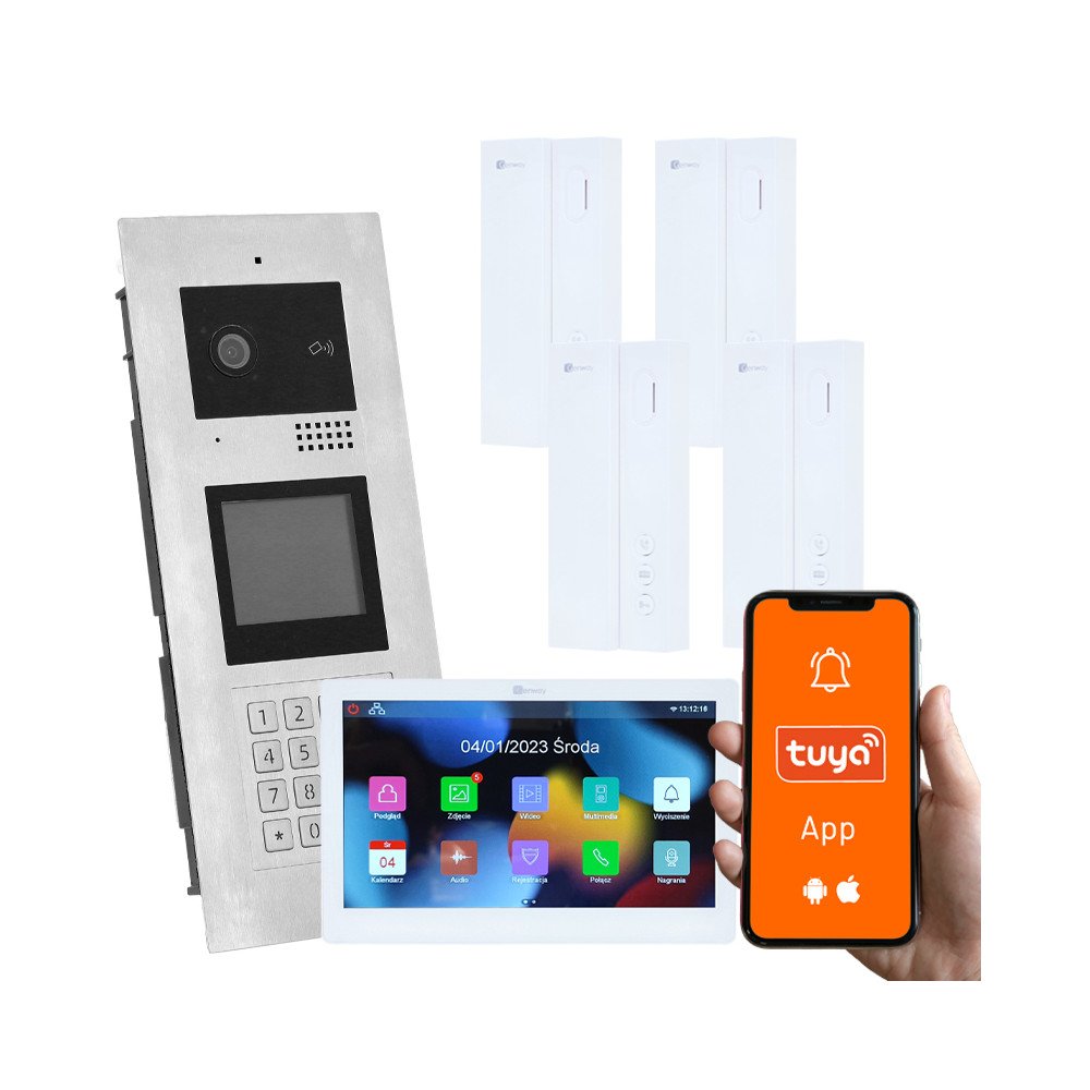 Mitmepere videotelefon, 5 perekonda, avamine koodiga, kaart, votmehoidja, Tuya telefoniga vastamine