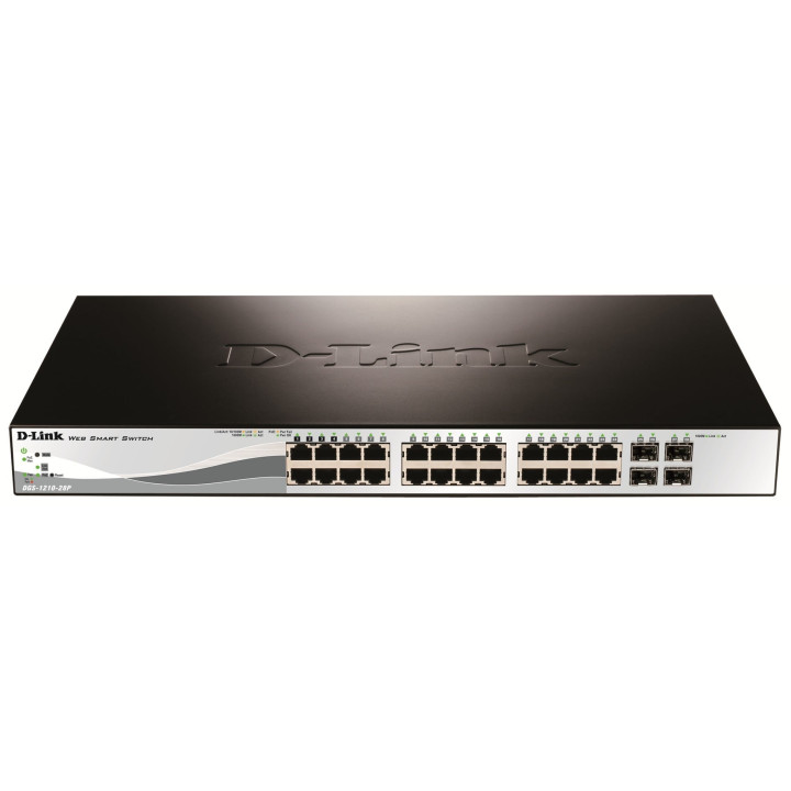 D-Link DGS-1210-28P pārvaldīts PoE slēdzis 24 porti Gigabit