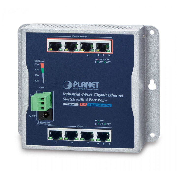 PLANET WGS-804HP 8 portu Gigabit PoE+ slēdzis IP30