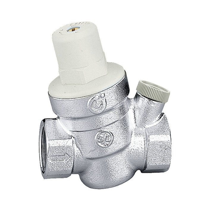 Caleffi 533461 Pressure Regulator, Angled, 1" with Pressure Gauge Connection