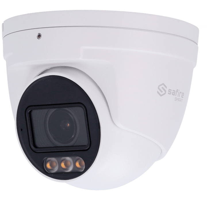 SAFIRE SMART SF-IPT511ZA-4E1-NIGHT 4MP āra kupola IP kamera ar PoE, Wi-Fi, IP67, 30m IR, balto LED, iebūvētu mikrofonu