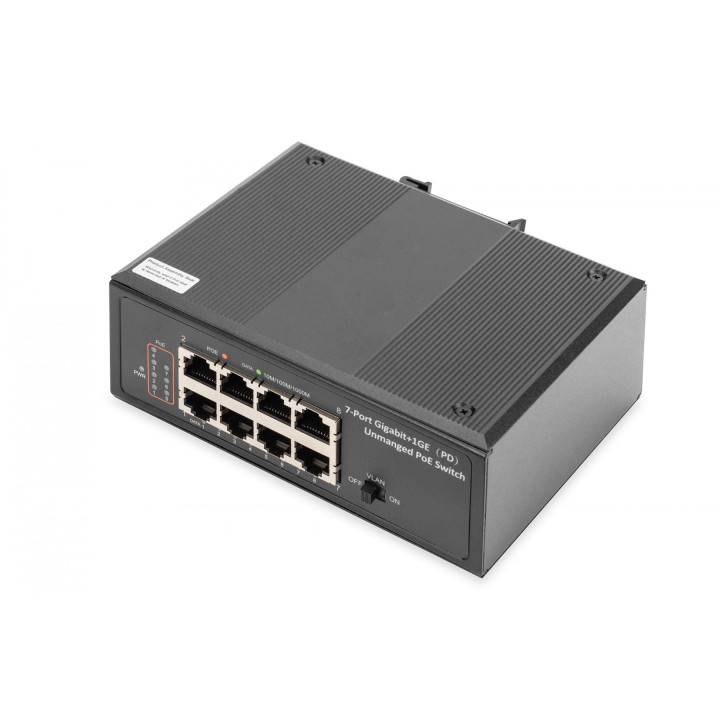 DIGITUS DN-651113 Tööstuslik PoE+ lüliti DIN siin