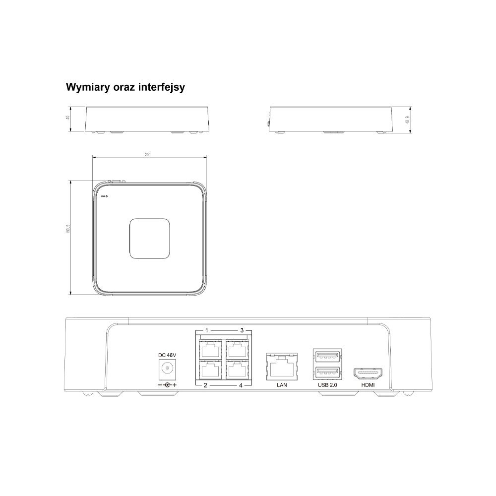 ViDiLine VIDI-NVR-615-4P IP recorder 5 Channel 4 PoE Ports HDMI 5Mpx