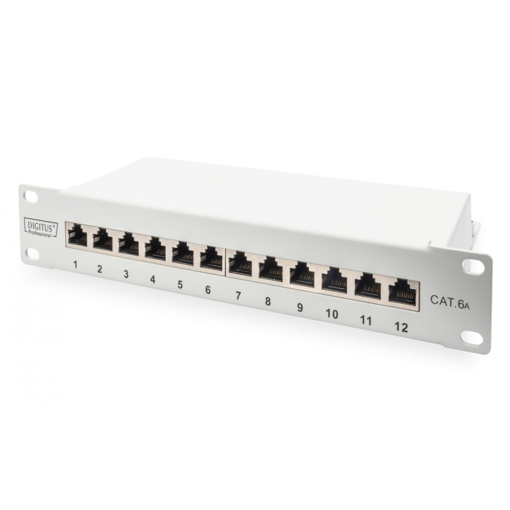 DIGITUS DN-91612S-EA-G Cat6A 12 portu panelis 1U 10"