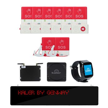 KALER calling system - Hospital, sanatorium, social welfare home, 6 beds, 2 bathrooms, display