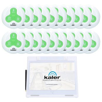 Waiter calling system for restaurants and bars with a touch screen, serving 20 tables