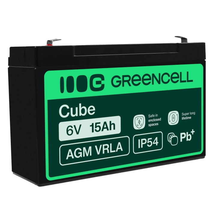Green Cell AGM40 6V 15Ah VRLA akumulators