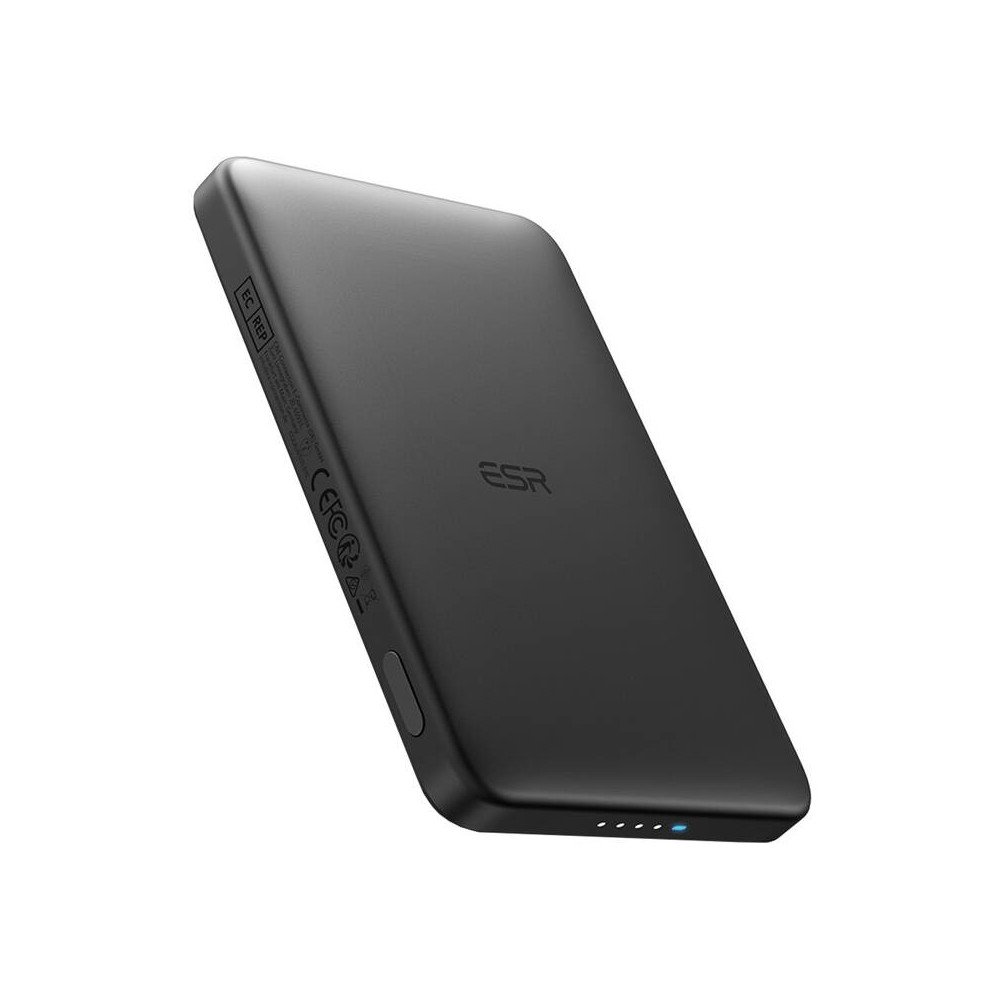 ESR Qi2 MagSlim 5000 mAh magneettinen varavirtalahde (musta)