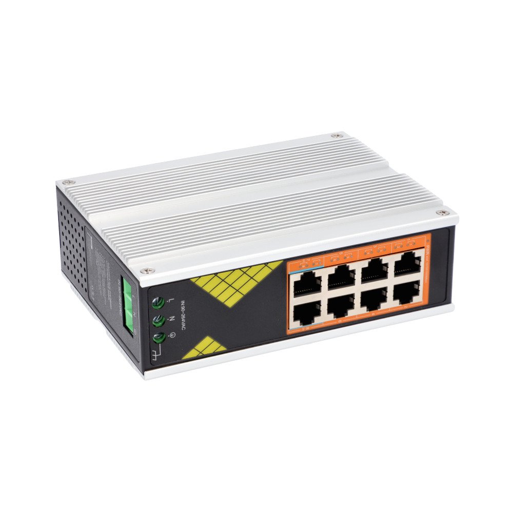 Vidiline VIDI-DG0800 Industrial switch for DIN rail PoE 8x 1000Mb/s 130W