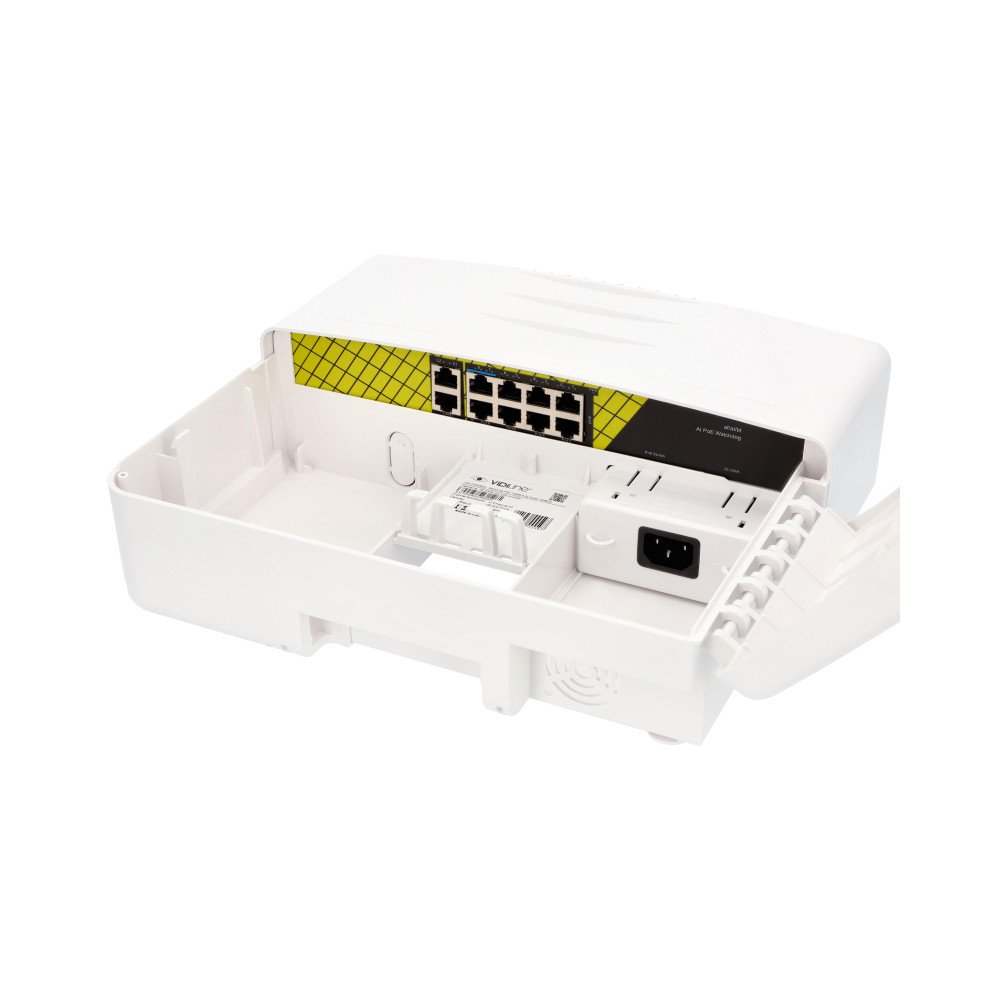 Vidiline sledzis sienas korpusa VIDI-FZW0820 8x PoE 100Mb/s 2x UpLink 100Mb/s