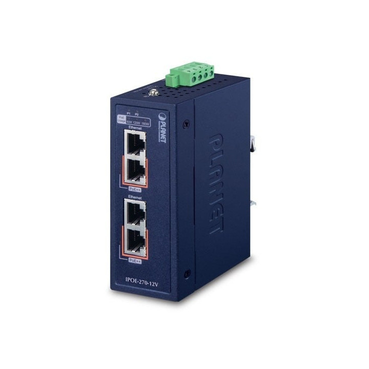 PLANET IPOE-270-12V PoE++ injektor 180W 2 porti