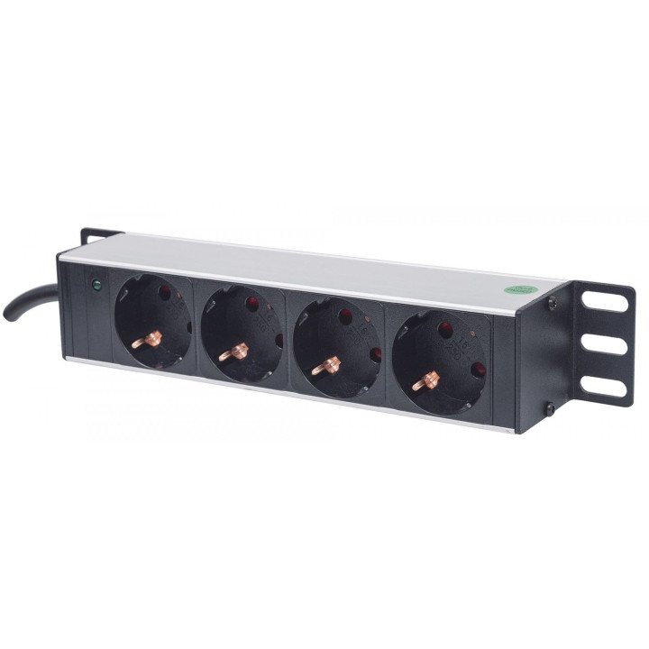 Intellinet 714020 10" 1U Rackmontažas Strāvas Sloksne 4x15A