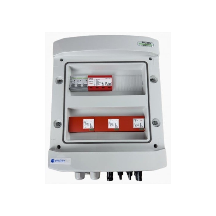 EMITER EM-421N_DCAC IP65 Enclosure with DC SPD Type 2 1000V 3-String and AC SPD Type 2 50A 3-Phase