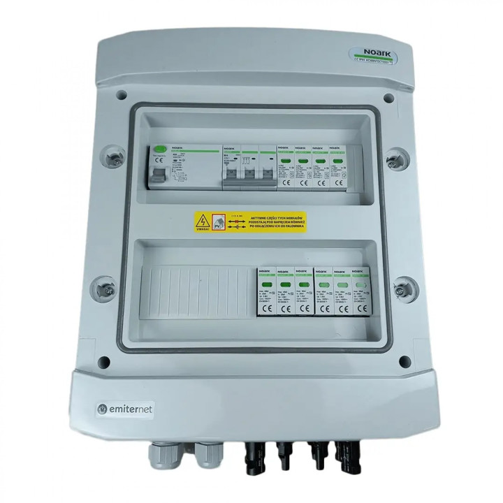 EMITER EM-1102N_DCAC DCAC Switchgear IP65, SPD DC 1000V Type 2, 2x PV String, 2x MPPT, SPD AC Type 2, 10A 3-Phase, RCD Type A 40