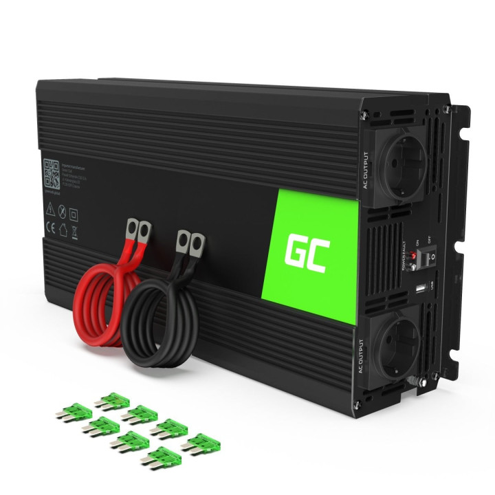 Green Cell Power Inverter 24V to 230V 1500W/3000W Pure Sine Wave