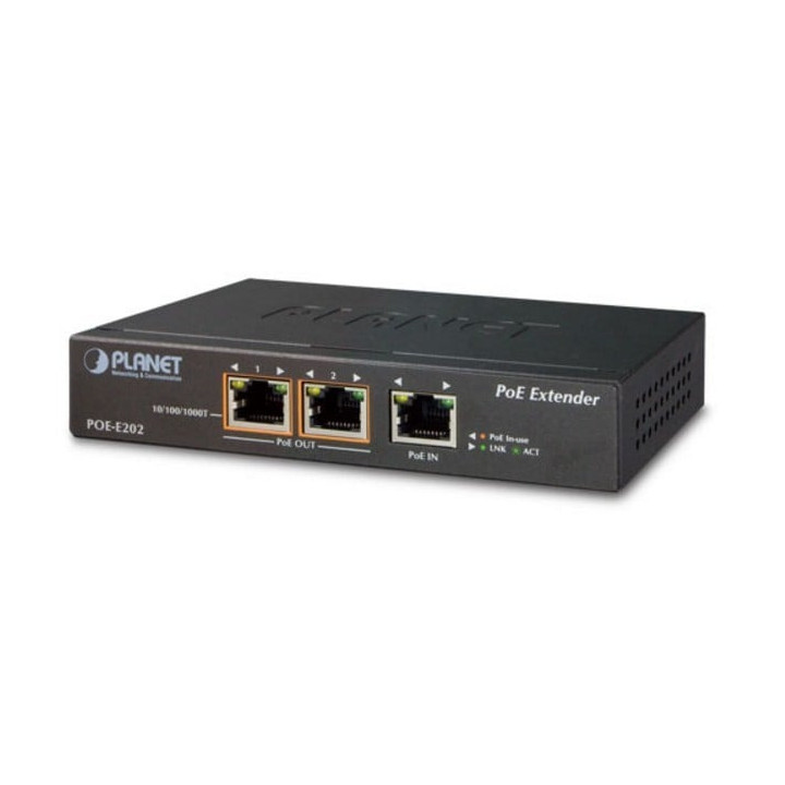 PLANET POE-E202 PoE pikendaja 1 kuni 2 porti Gigabit