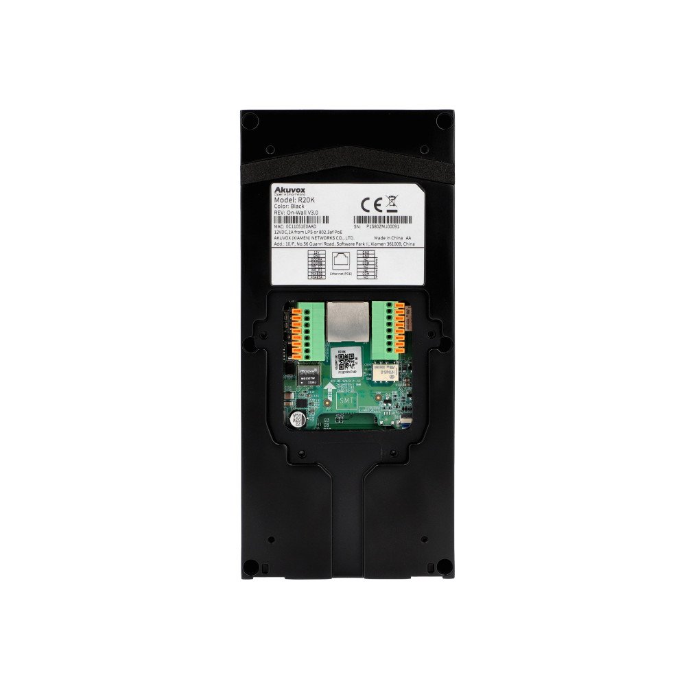 Akuvox R20K Vienos seimos isorinis skydas, montuojamas ant pavirsiaus, juodas