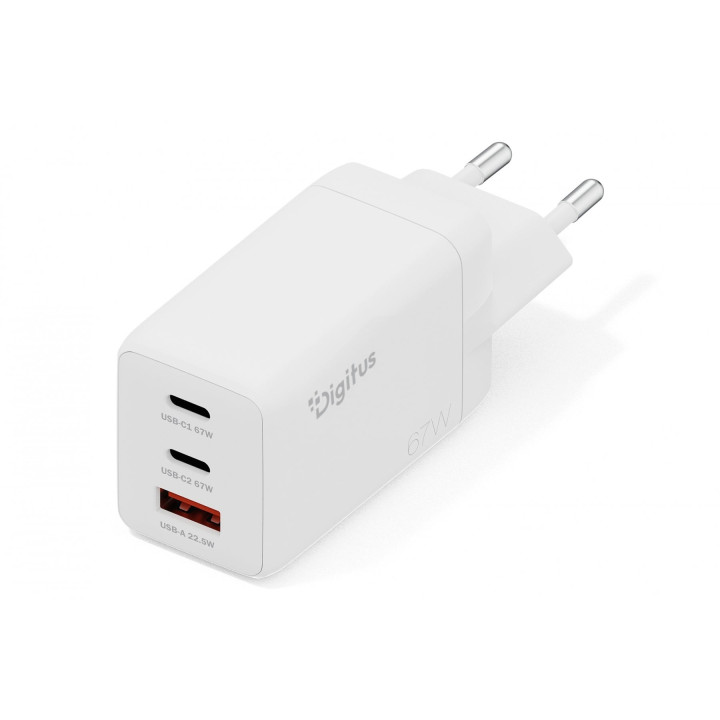 DIGITUS DA-10303 GaN II 67W USB-C laturi PD 3.0 QC 3.0