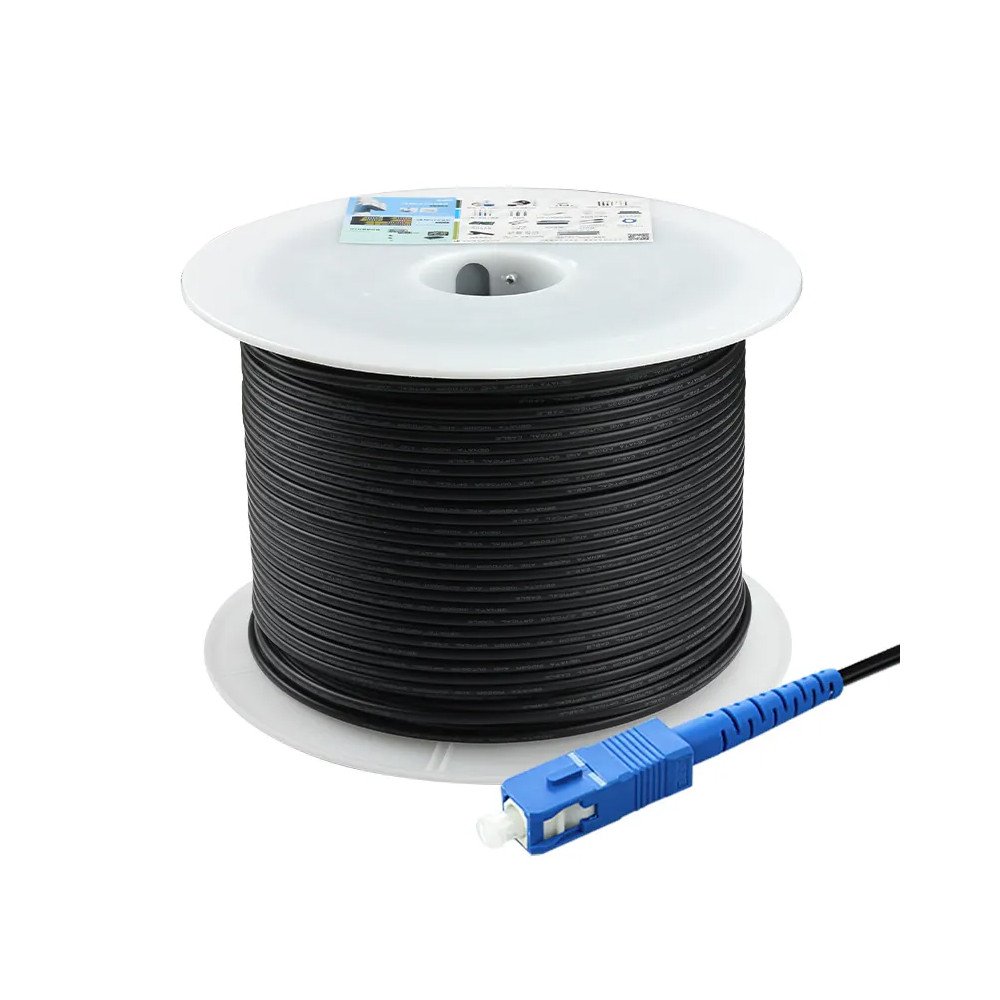 Single-mode fiber optic cable 150 m with SC type plugs