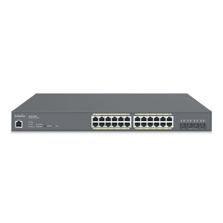 EnGenius ECS1528P Managed Switch 24x RJ45 Gigabit PoE+ 240W, 4x SFP+, EnGenius Cloud