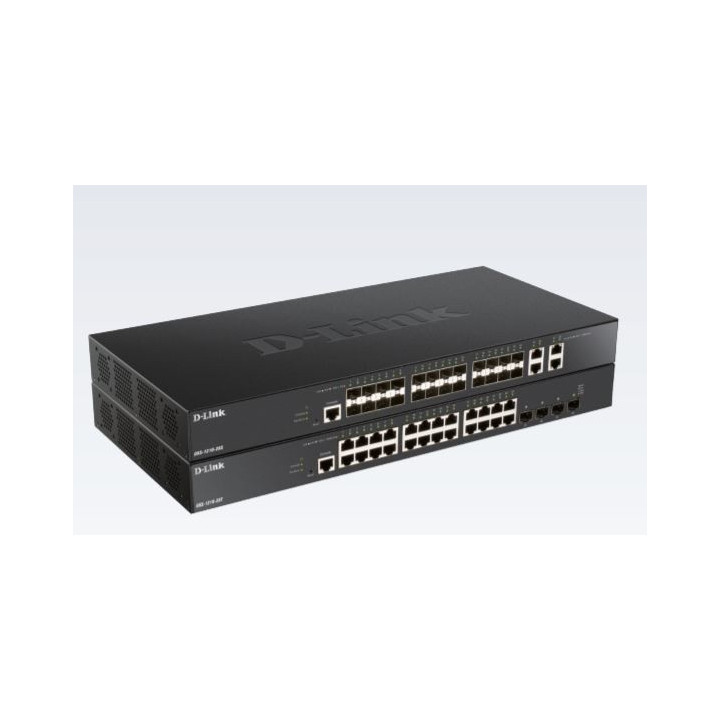 D-Link DXS-1210-28T valdomas 10G eterneto jungiklis 28 prievadų 1U stovo laikiklis juodas