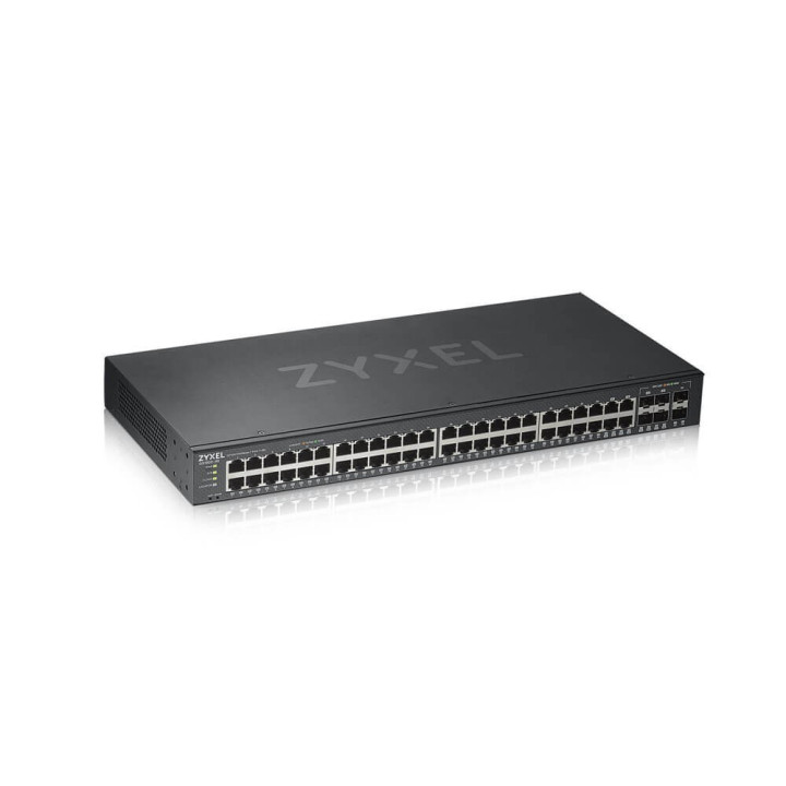 ZyXEL GS1920-48V2-EU0101F 50-porttinen Smart Managed Gigabit Switch, 44 kupariporttia ja 4 kaksoispersoonallisuusporttia, Nebula