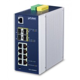 PLANET IGS-12040MT IP30 Industrial Managed Ethernet Switch, 8x Gigabit + 2x 1G SFP + 2x 2.5G SFP, -40°C to 75°C