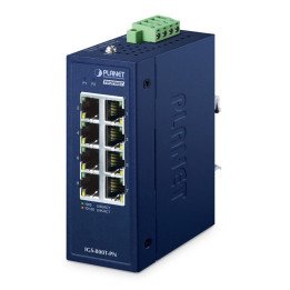PLANET IGS-800T-PN Industrial Unmanaged Gigabit Ethernet Switch, 8-Port, IP30, 12-48V DC
