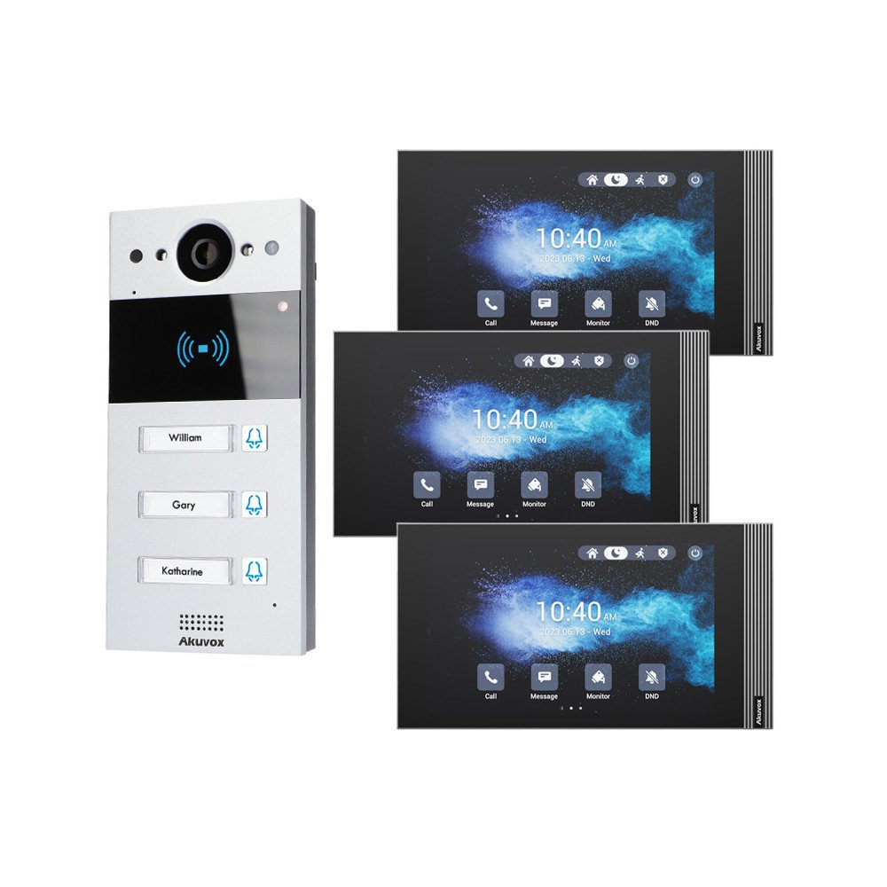 Zestaw Akuvox Panel R20BX3 + 3x monitorius S562