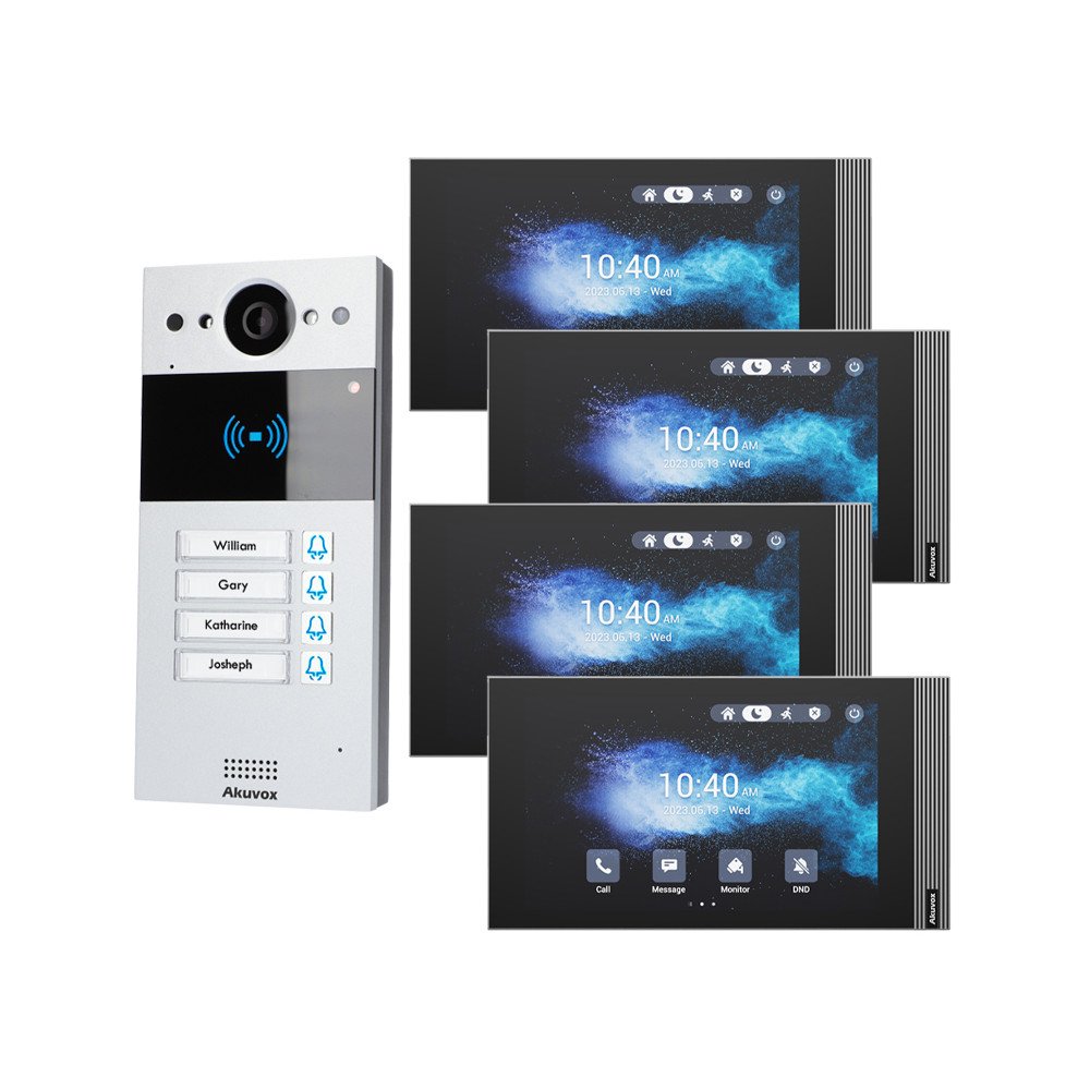 Zestaw Akuvox panelis R20BX4 + 4x monitors S562