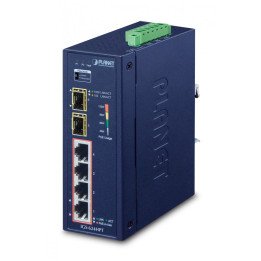 PLANET IGS-624HPT Industrial 4-Port Gigabit PoE+ Switch with 2 SFP Slots