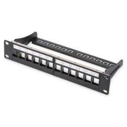 DIGITUS DN-91420 12 portu ekranēts sadales panelis 1U 10" melns