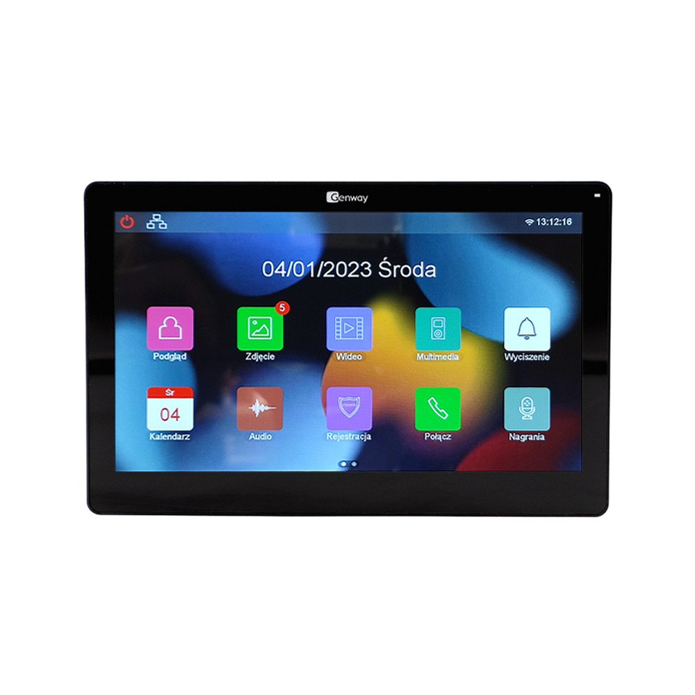 Genway F-V13-2W-C monitor Must ohuke puutetundlik video sisetelefon 7" WiFi Tuya Smart