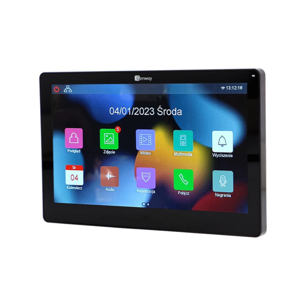 Genway F-V13-2W-C monitorius juodas plonas jutiklinis ekranas vaizdo domofonas 7 coliu WiFi Tuya Smart