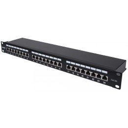 Intellinet 24-Port Cat6a FTP Patch Panel 1U Black