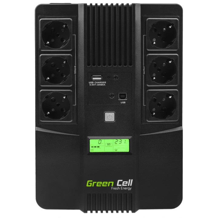 Green Cell UPS07 800VA 480W UPS - Melns
