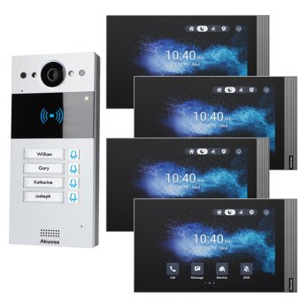 Zestaw Akuvox panelis R20BX4 + 4x monitors S563W