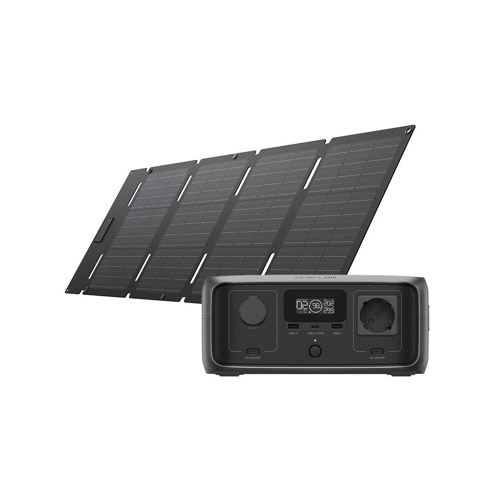 Komplekt: elektrijaam EcoFlow RIVER 3 UPS + paikesepaneel 45W USB-C