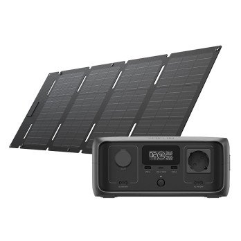 Rinkinys: Power Station EcoFlow RIVER 3 UPS + saules baterija 45W USB-C