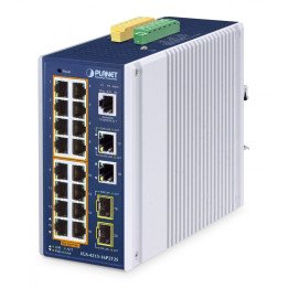 PLANET IGS-4215-16P2T2S IP30 Industrial L2/L4 16-Port Gigabit PoE+ Managed Switch with 320W PoE Budget