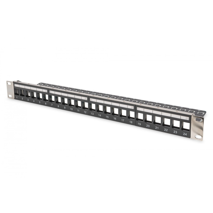DIGITUS DN-91411-LF 24 portu ekranēts sadales panelis 1U 19" melns