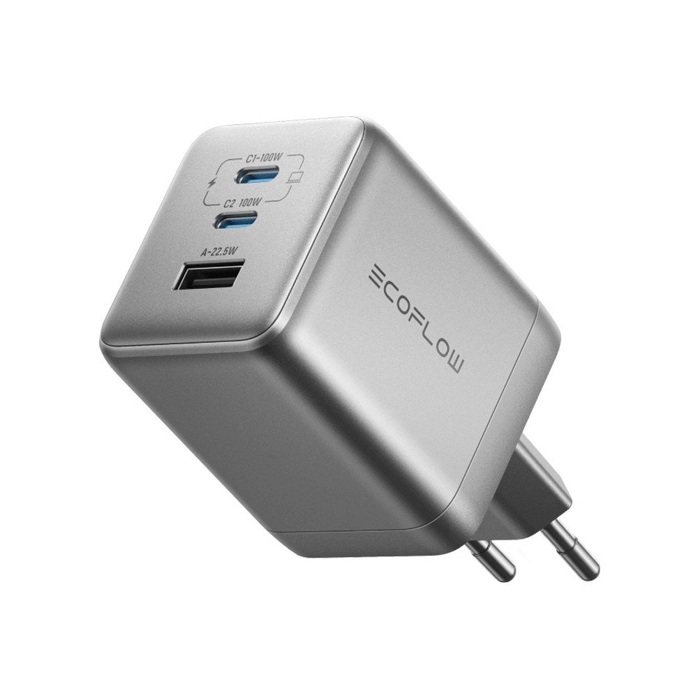 EcoFlow RAPID Pro 100 W verkkolaturi, 2xUSB-C, 1xUSB-A, GaN