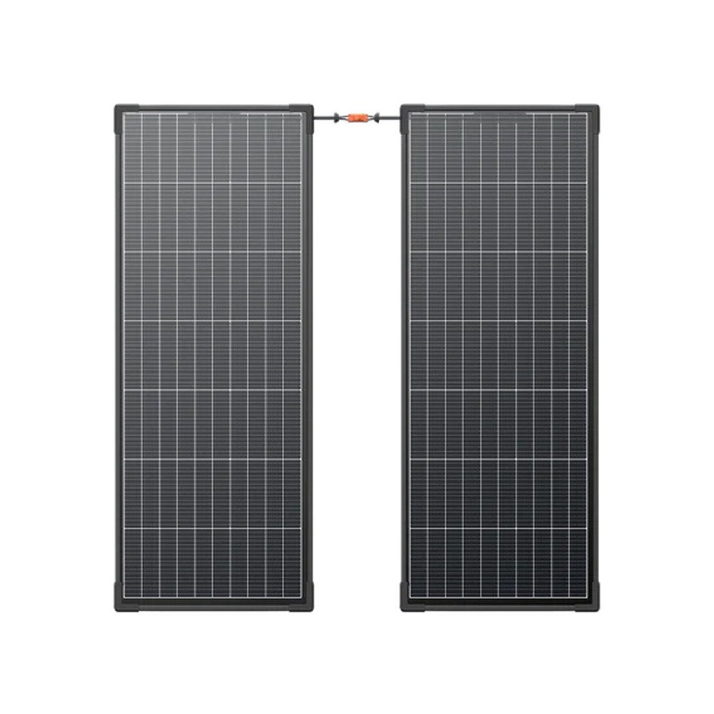 2x EcoFlow 130W fotovoltines plokstes rinkinys (standzia konstrukcija)