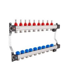 Kan-Therm 1316157084 InoxFlow Manifold with Flow Meters and Valves for Actuators Series UFST 9 Circuits