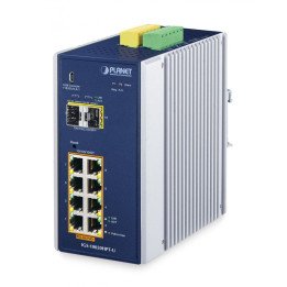 PLANET IGS-10020HPT-U Industrial L2+/L4 8-Port 1000T 802.3at PoE + 2-Port 1G/2.5G SFP Fully Managed Switch (-40 to 75°C, 12-54V 
